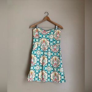 Judith March Women's  Dress Paisley-floral  Strapless Lined Blue Party Wedding